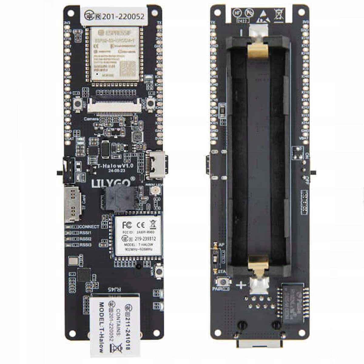 ESP32-S3 LilyGo T-Halow WiFi Bt 868MHz Cam Fpc Ethernet RJ45 18650 slot