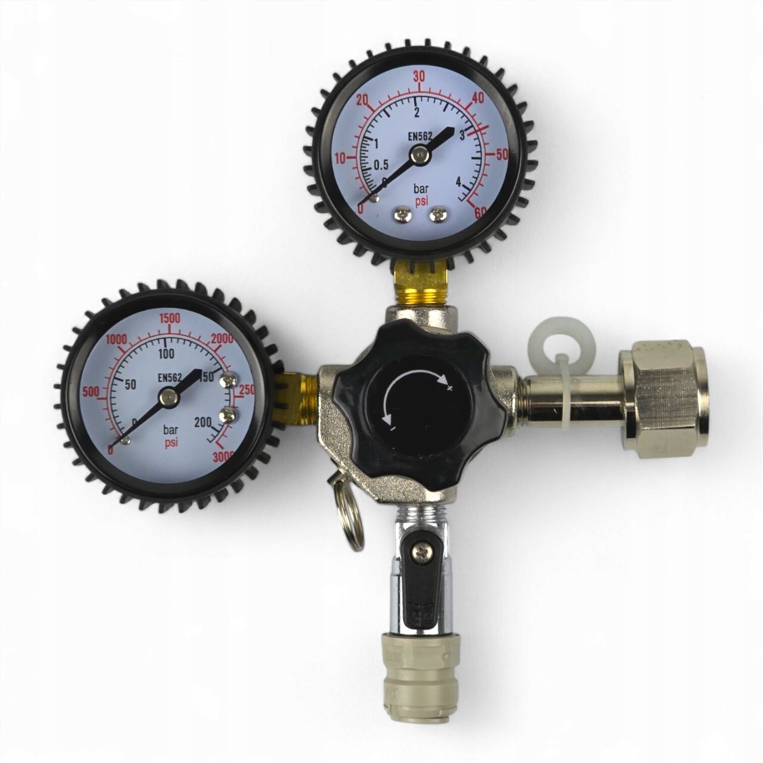 Reduktor na láhve CO2 Bezp. ventil 3,2 bar pro pivo a víno Cider Výstup 5/16