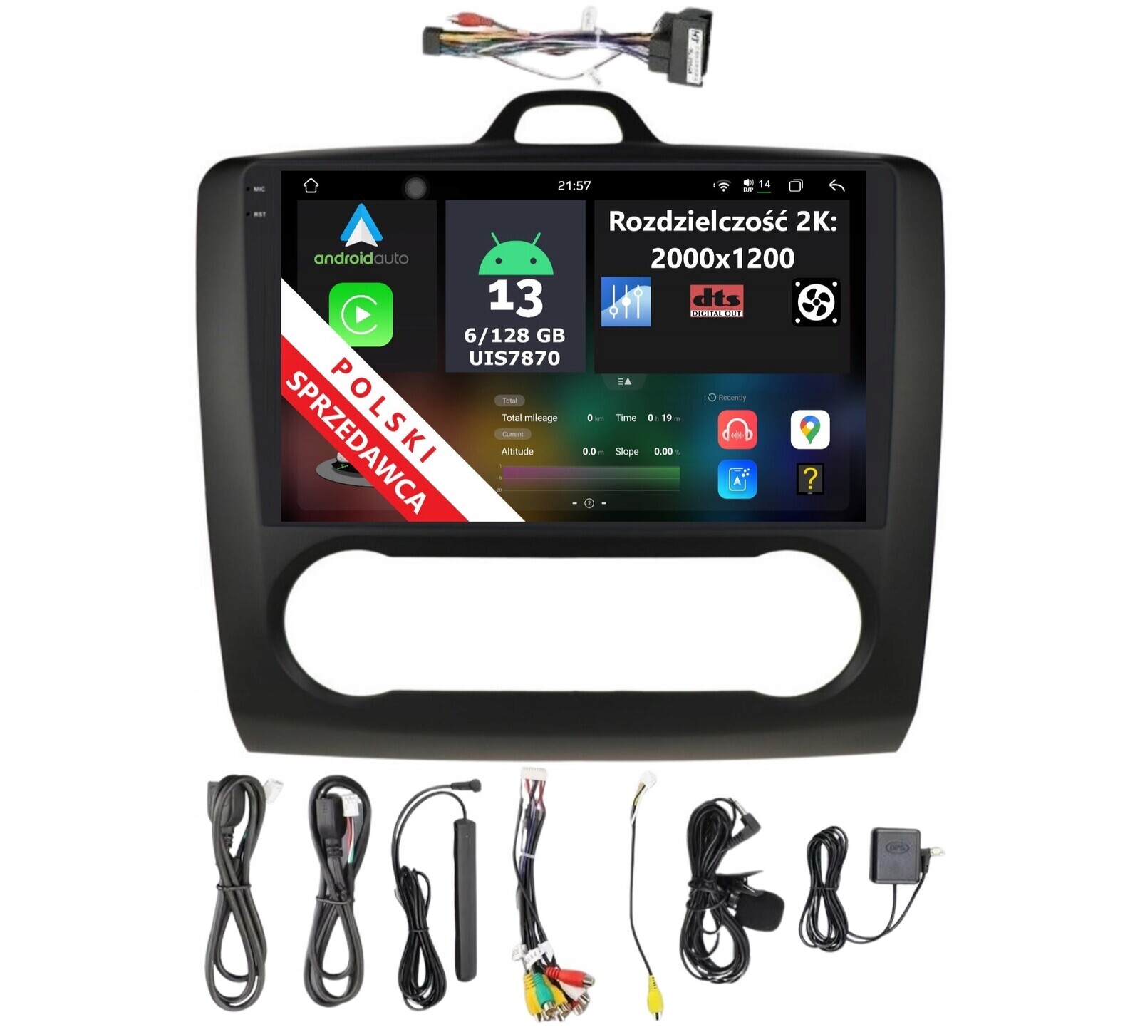 Rádio 2DIN Navigace Android Ford Focus MK2 6/128 Gb Dsp Dts Carplay Lte