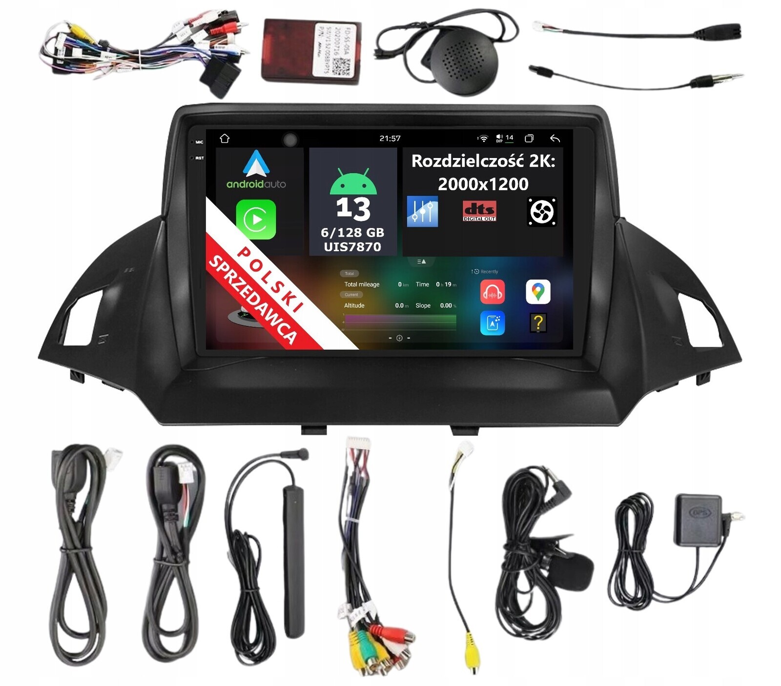 Rádio 2DIN Navigace Android Ford Kuga MK2 Escape III 6 Gb Dsp Carplay Lte