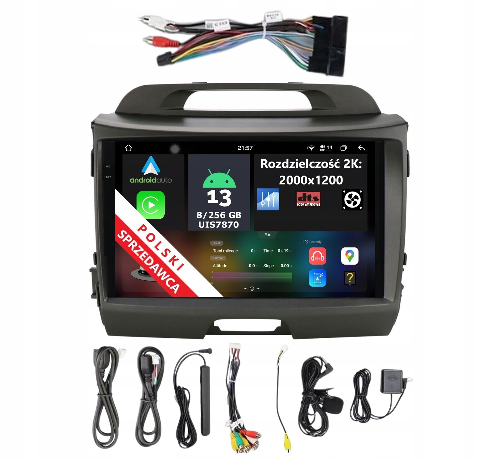 Navigace Rádio 2DIN Android Ford Kuga MK2 Escape III 8 Gb Dsp Carplay Lte