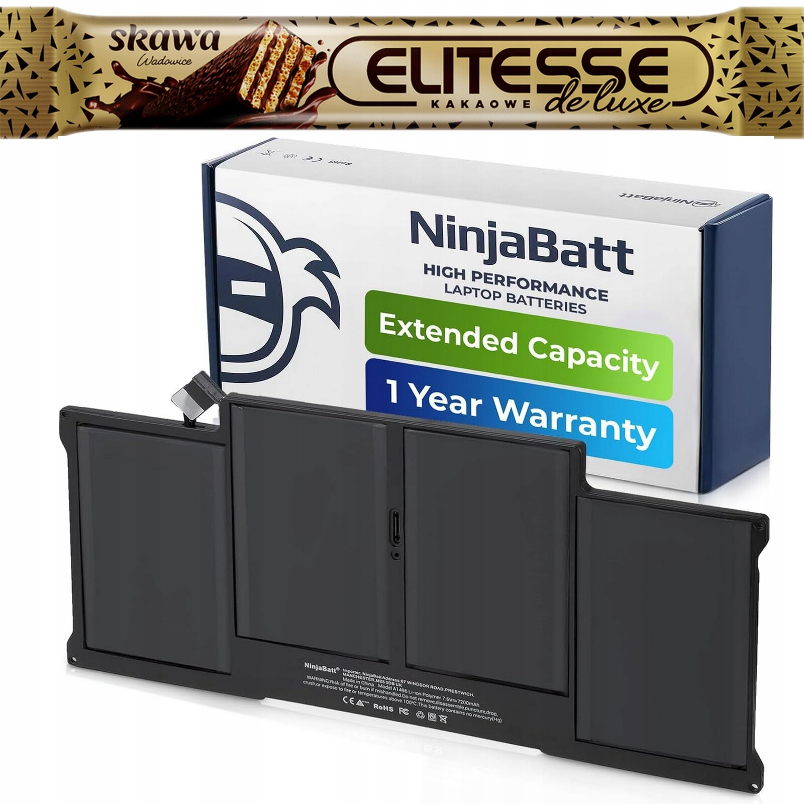 Baterie NinjaBatt A1466 A1496 pro Apple MacBook Air 13 7200 mAh/5 5Wh/7. 6V