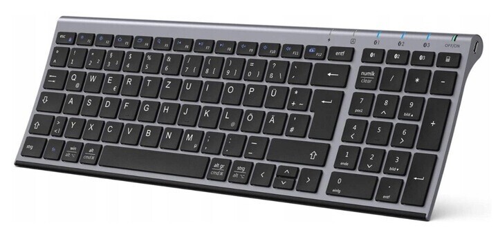Bezdrátová Počítačová Klávesnice Černá Qwertz Němčina 3 Kanály