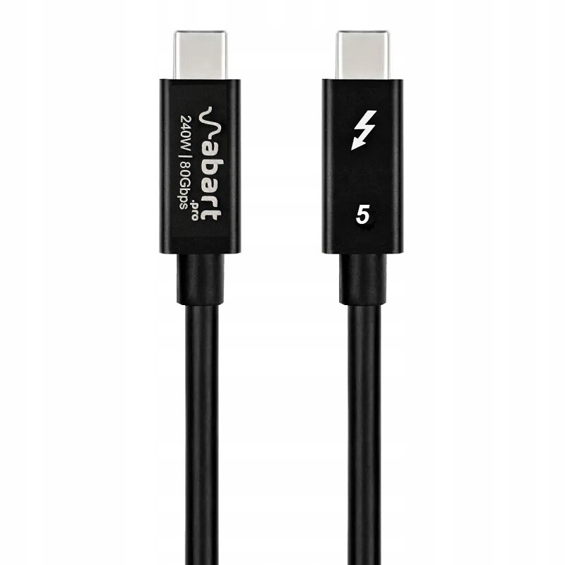 Abart Pro Kabel Thunderbolt 5 USB4 Usb-c na 80 Gb/s 240W 5A 48V 16K60Hz 0,3 m