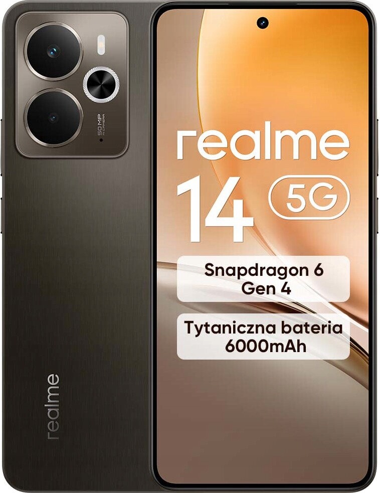 Smartphone realme 14 5G 12/256GB Dual Sim Nfc Oled Šedý Hnědý