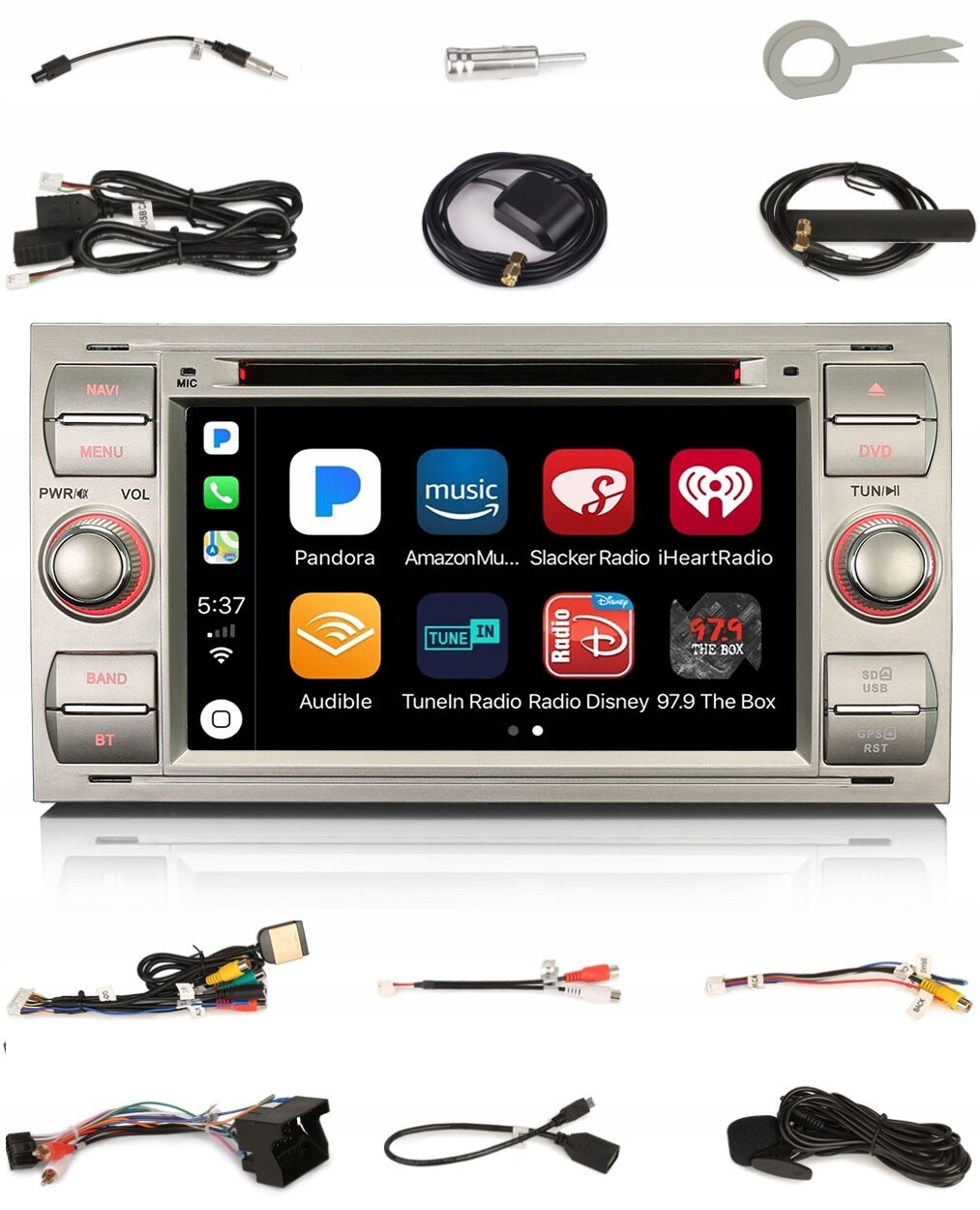 Rádio Android Ford Kuga MK1 Mondeo MK4 Fiesta Fusion 4 Gb Dsp Carplay Lte