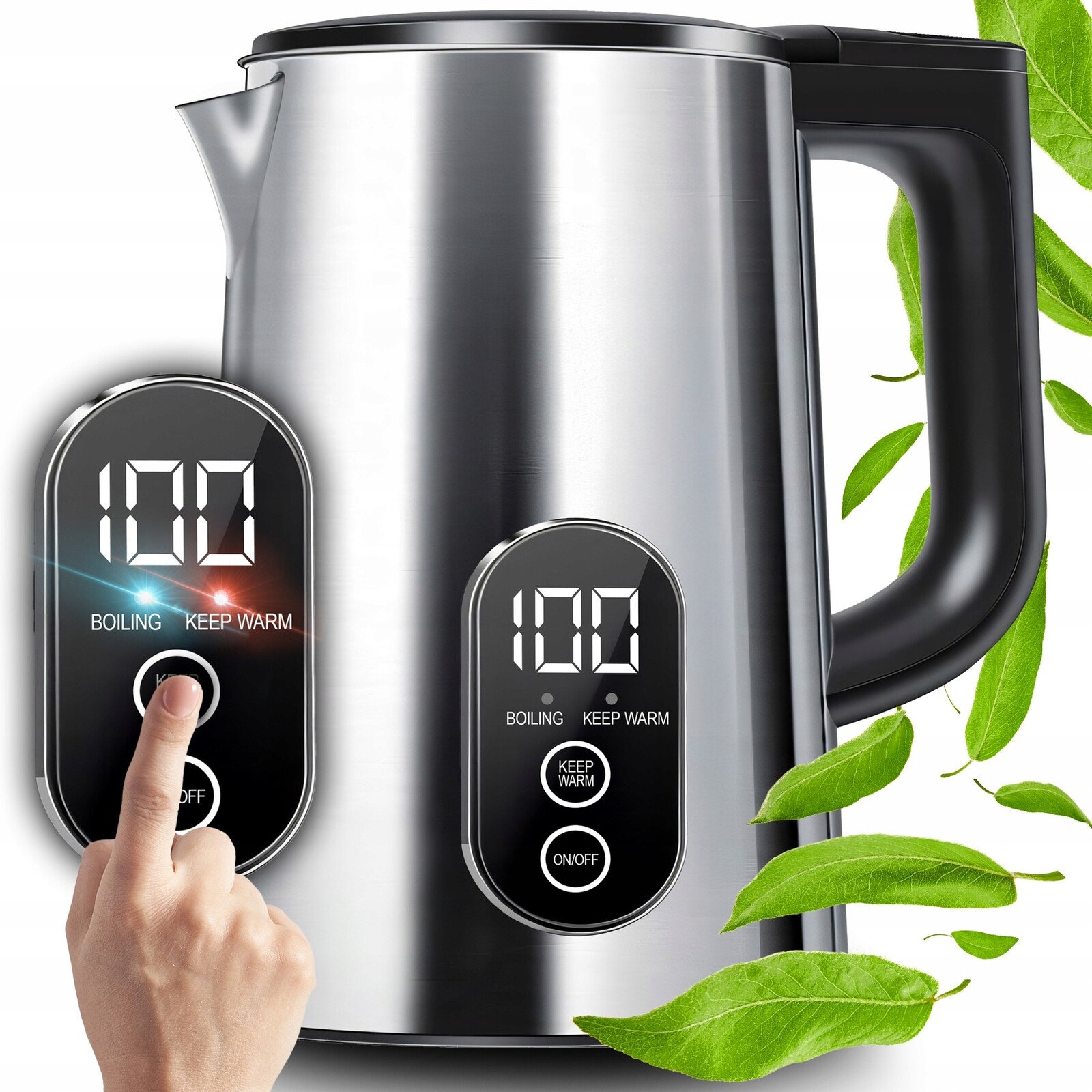 Elektrická Bezdrátová Dotyková Konvice 1800 W S Regulací Teploty 1,8 L