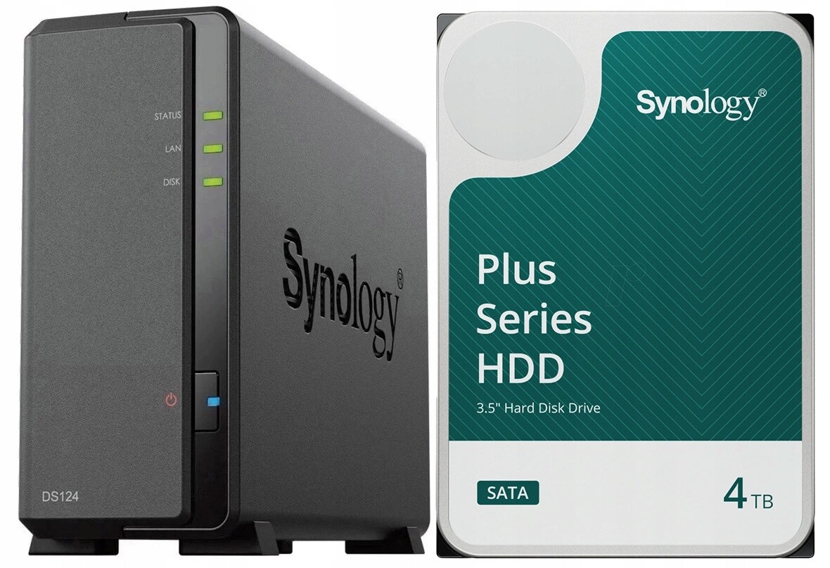 Nas server Synology DiskStation DS124 s 4TB diskem Synology HAT3300-4T