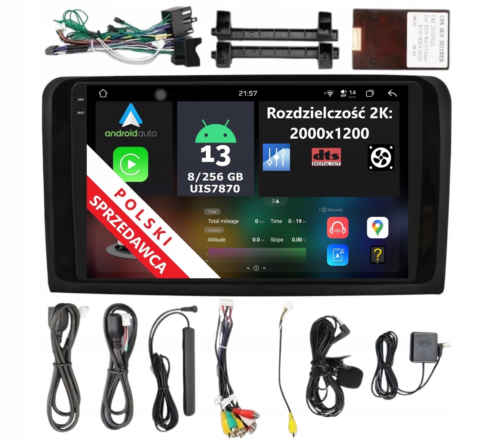 Rádio 2DIN Navigace Android Mercedes Benz ML W164 8/256 Gb Dsp Carplay Lte