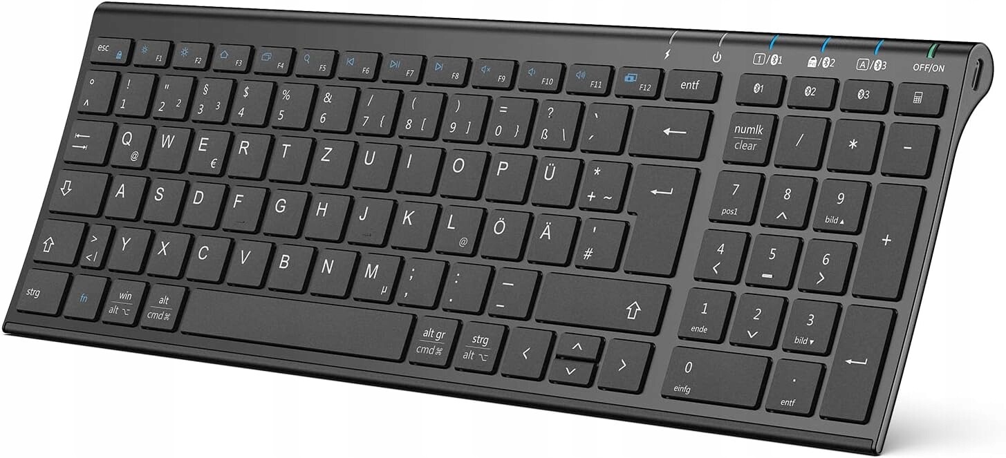 Bezdrátová Počítačová Klávesnice Černá IC-BK10 Qwertz Němčina