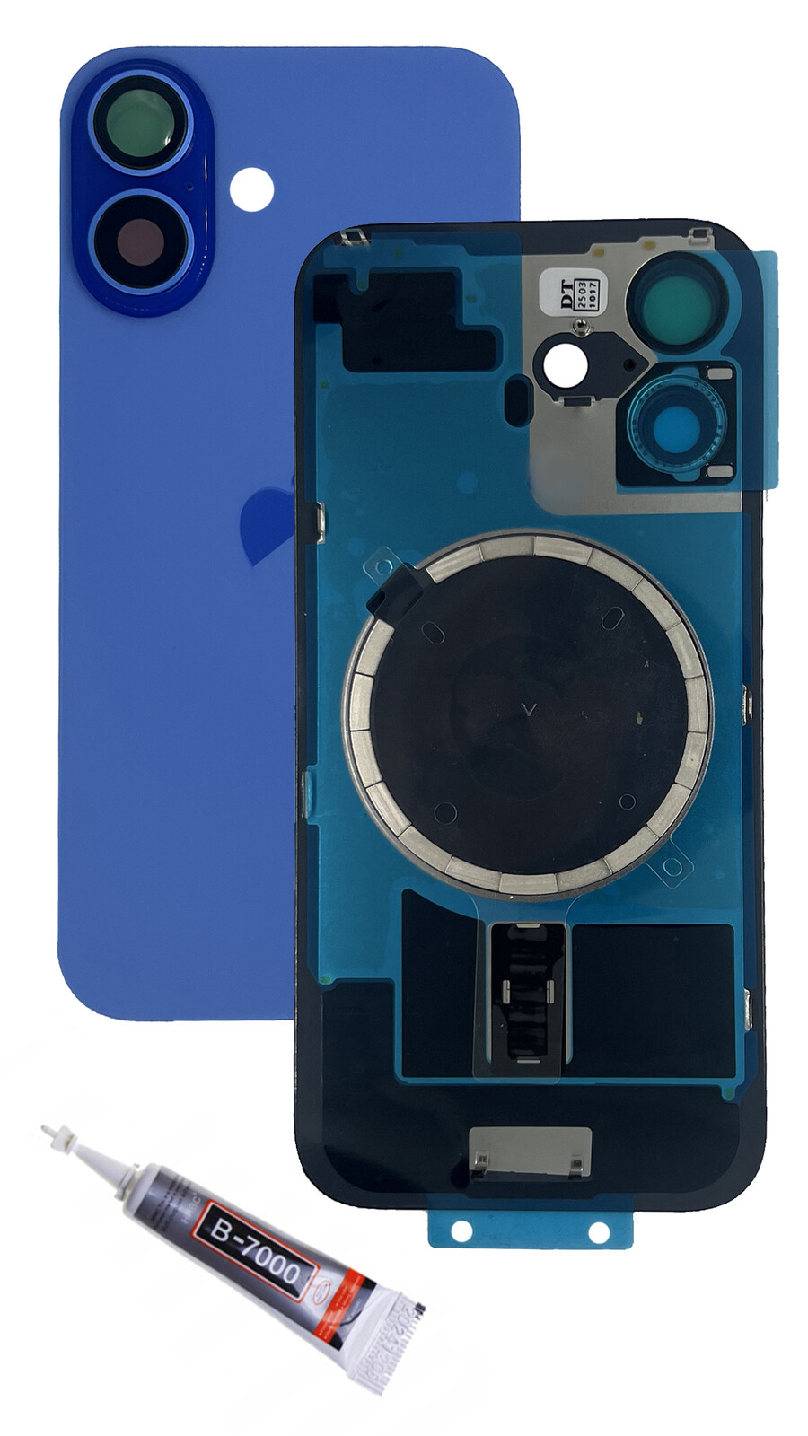 Kryt baterie ultramarínový pro iPhone 16, zadní panel zadní kryt sklo