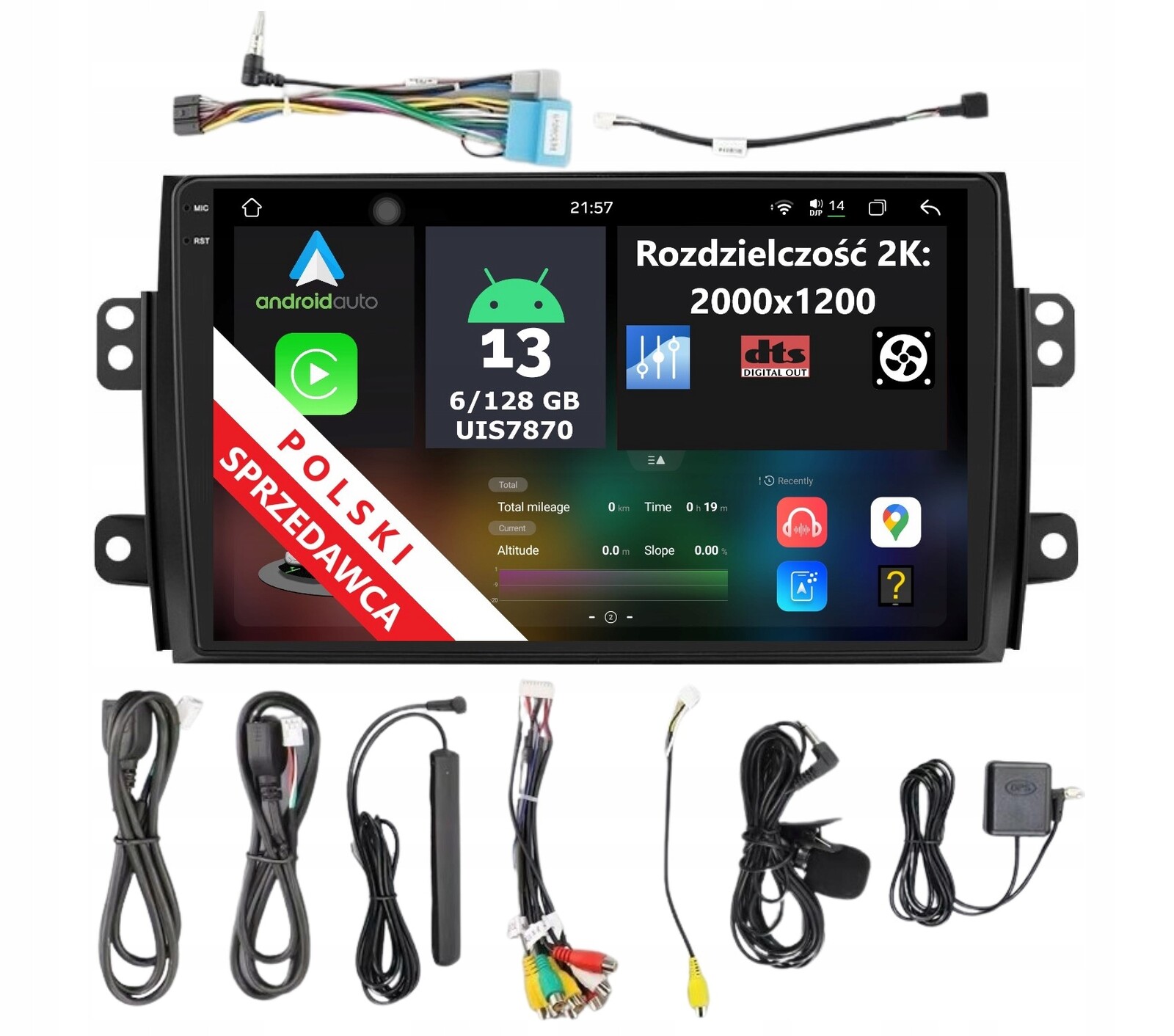 Rádio 2DIN Navigace Android Suzuki SX4 A 6/128 Gb Dsp Dts 5.1 Carplay Lte