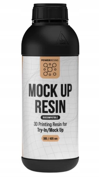 3D Uv pryskyřice PowerResins Mock Up 0,5 kg 0,5 l pro digitální testování protéz