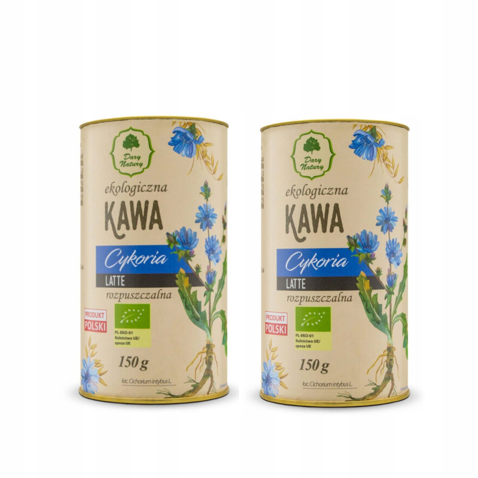 2x Káva z kořene čekanky Latte Bio 150 g Bezkofeinová Káva s kořením