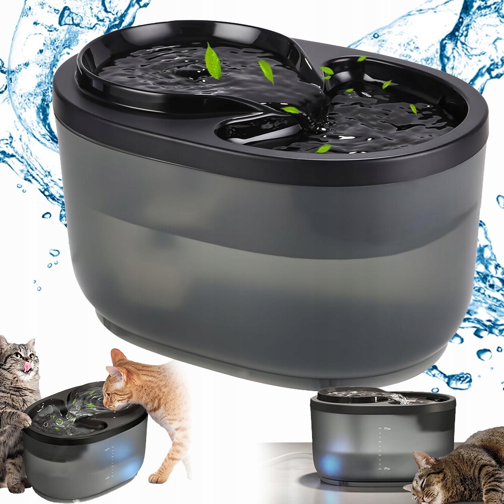 Fontána Krmítko Pro Kočky Psa Miska Vícevrstvý Filtrační Systém 2.3L