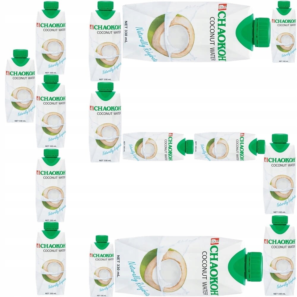 15 x Zdravá Kokosová voda z kokosu 100% přírodní hydratace 330 ml Chaokoh