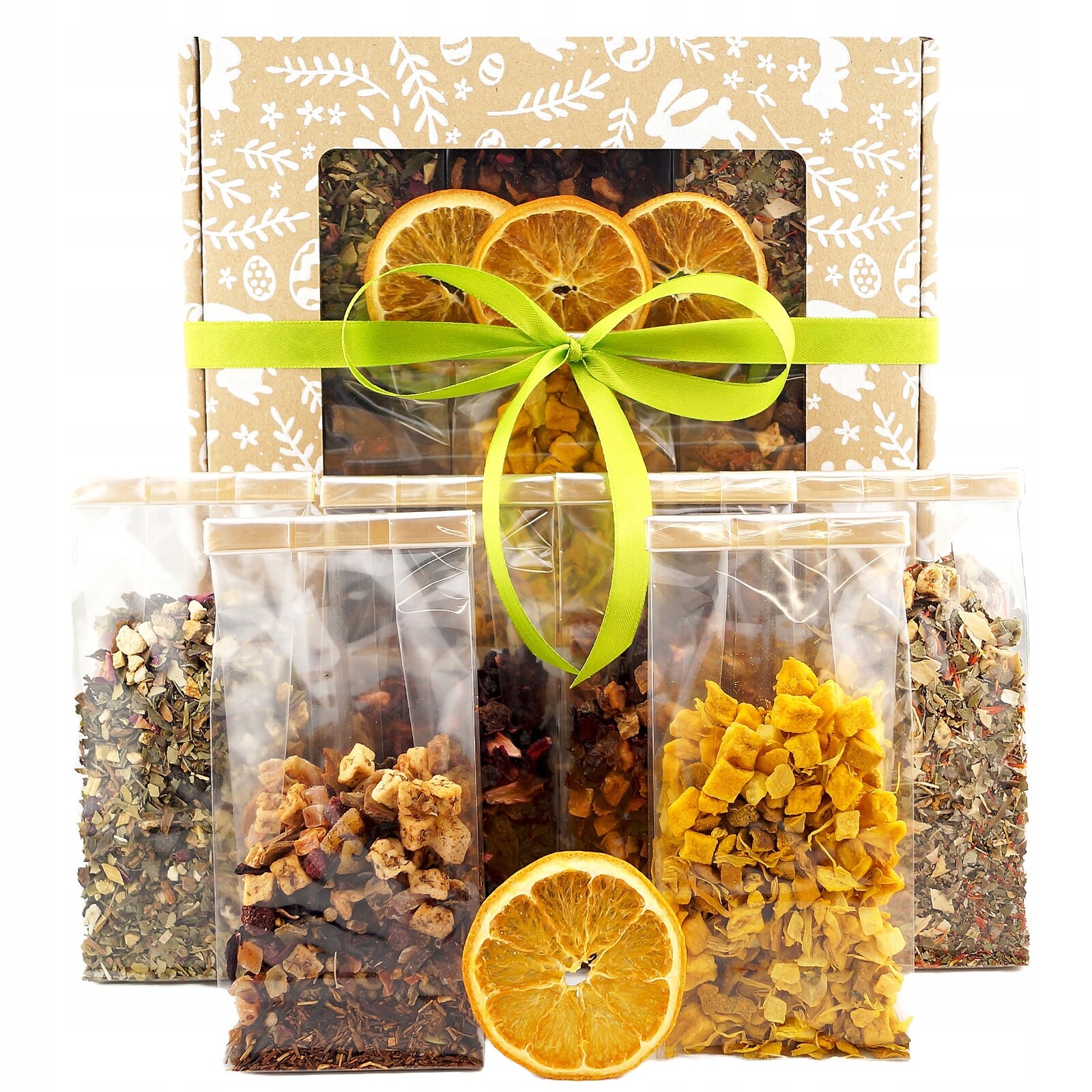 Vánoční upomínka Čaj, koš na Dárek, sada čajů