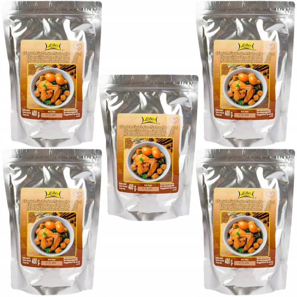 5 x Čínské Koření Pět 5 Pět příchutí Směs Pa Lo Prášek 400 g Lobo