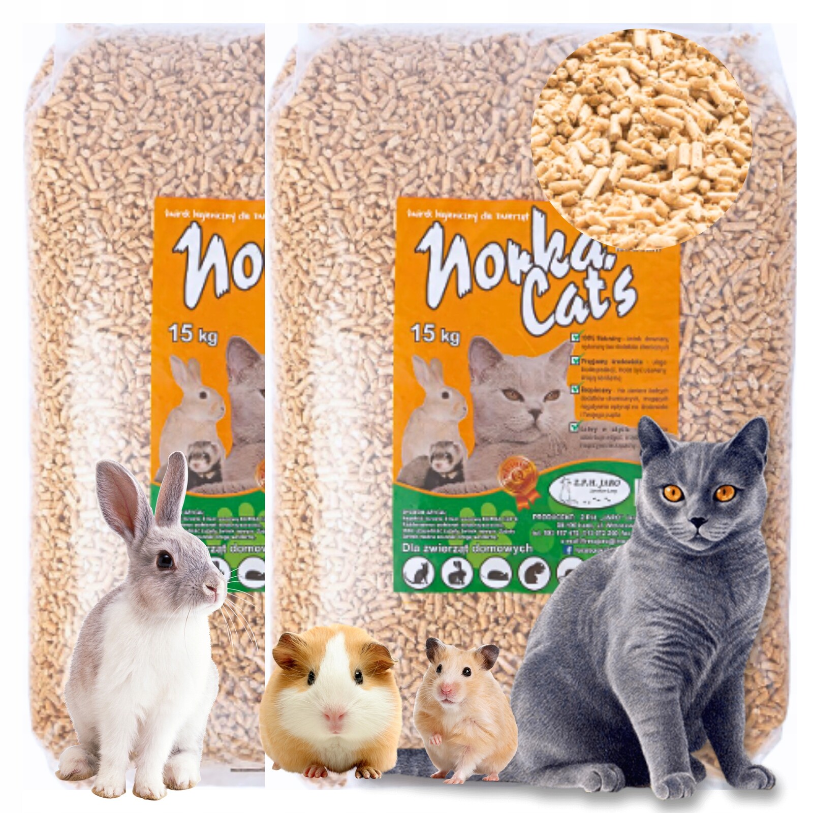 Stelivo dřevěné Pelety substrát absorpční podestýlka Pro Kočky Králíka pelety 30 kg