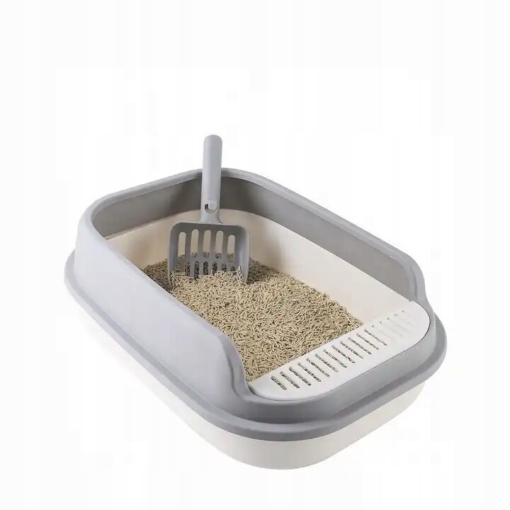 Toaleta Pro Kočky Velká, Pevná, Odolná, Otevřená Pro Stelivo Lopatka