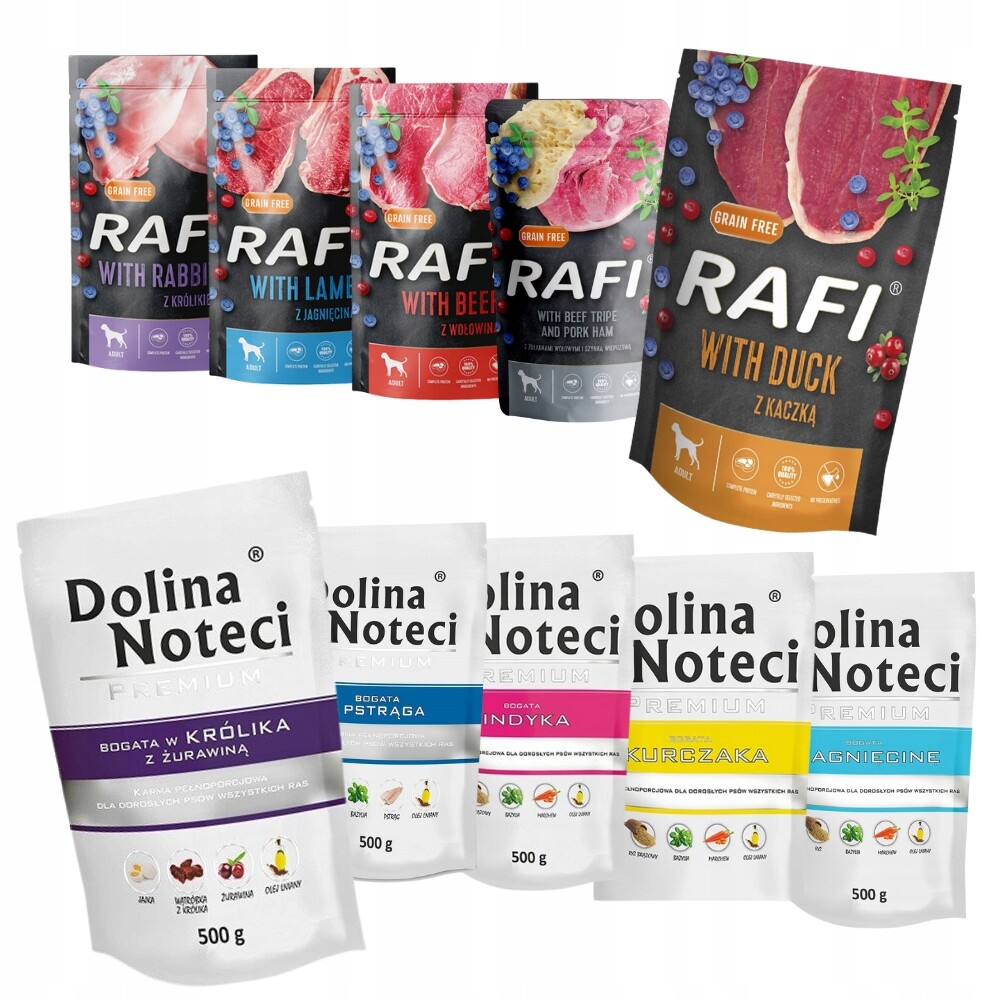 Dolina Noteci Premium kapsička Rafi 10x500g Mix Chutí Krmivo Mokrá