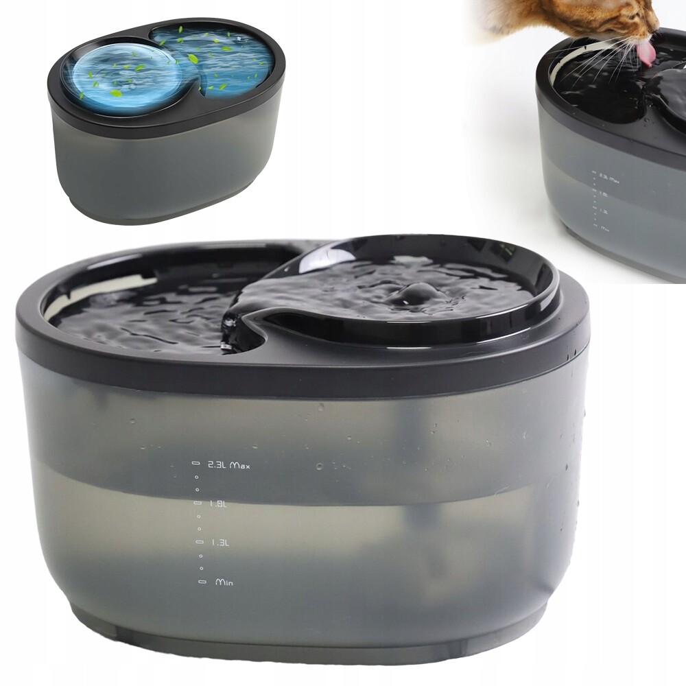 Napáječka Miska Napáječka Tichá Fontána Pro Kočky Psa 2,3L