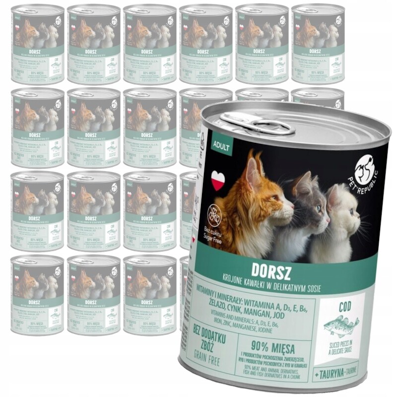 PetRepublic 24x400g Bezobilné Mokré Krmivo Pro Kočky Kousky v omáčce Příčesek