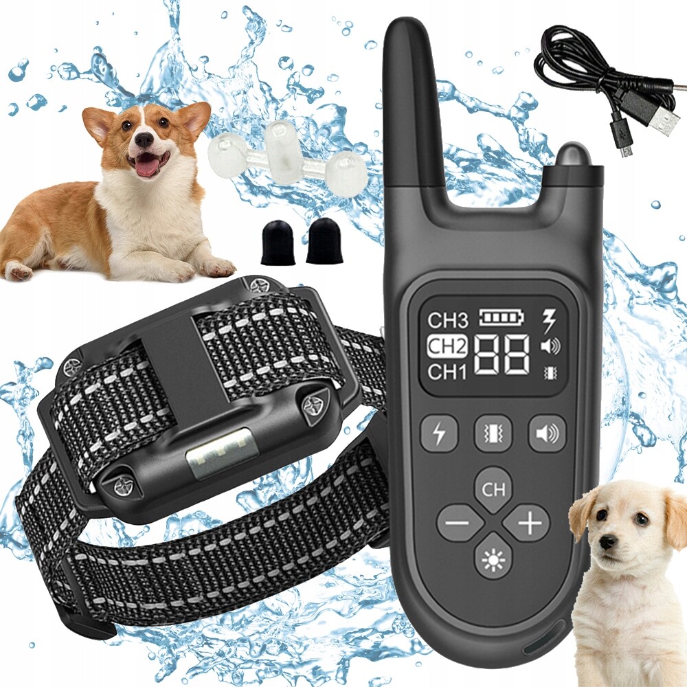 Elektrický Dálkový Výcvikový Obojek Pro Psa, Pohodlný Na Nošení, Černý