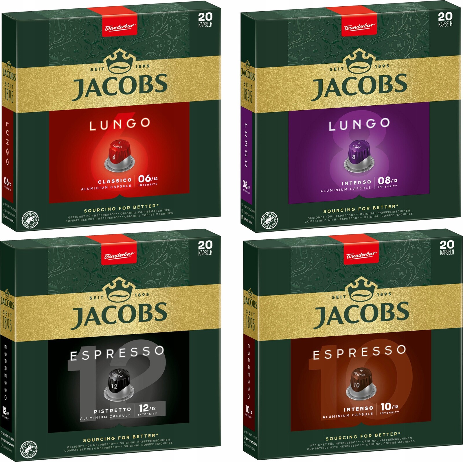 Kawa Nespresso Jacobs Espresso Lungo Set 80ks