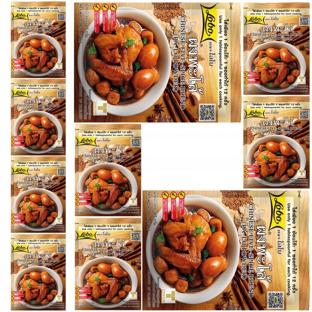 10x Čínské Koření Pět pěti příchutí Směs Pa-lo Prášek 65g Lobo