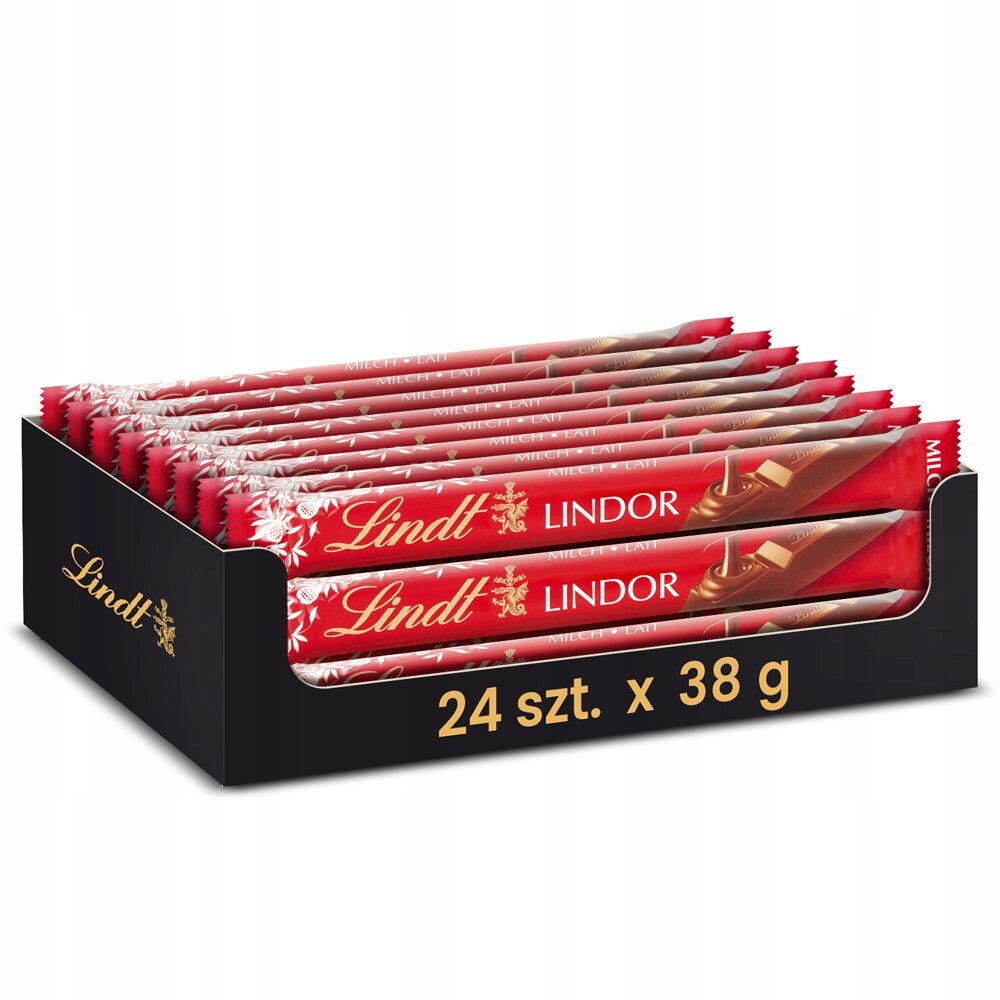 Sada Lindt Lindor tyčinka s náplní 38 g x 24 ks