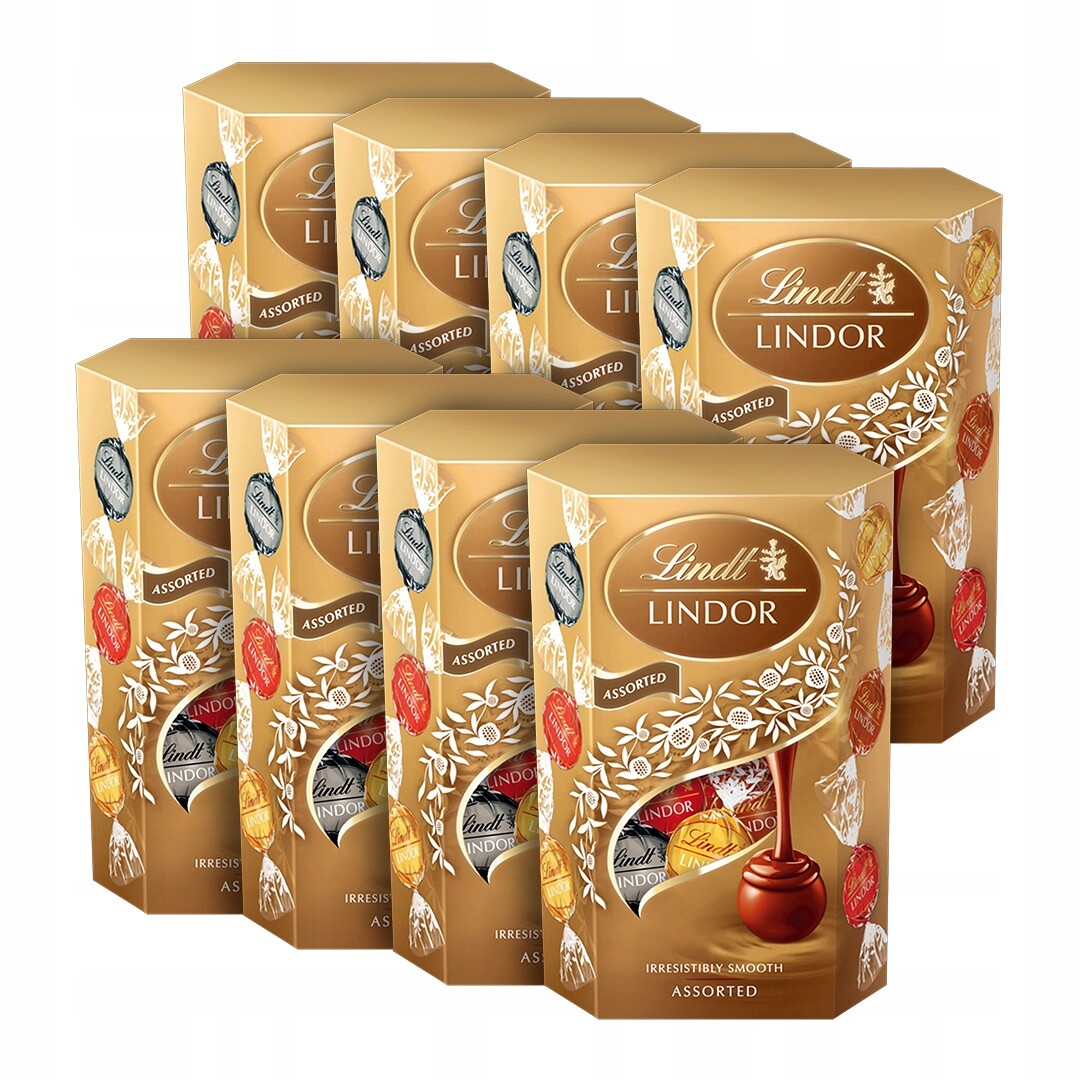 Sada Lindt Lindor Pralinky Assorted čokoláda mléčná bílá hořká 8x200g
