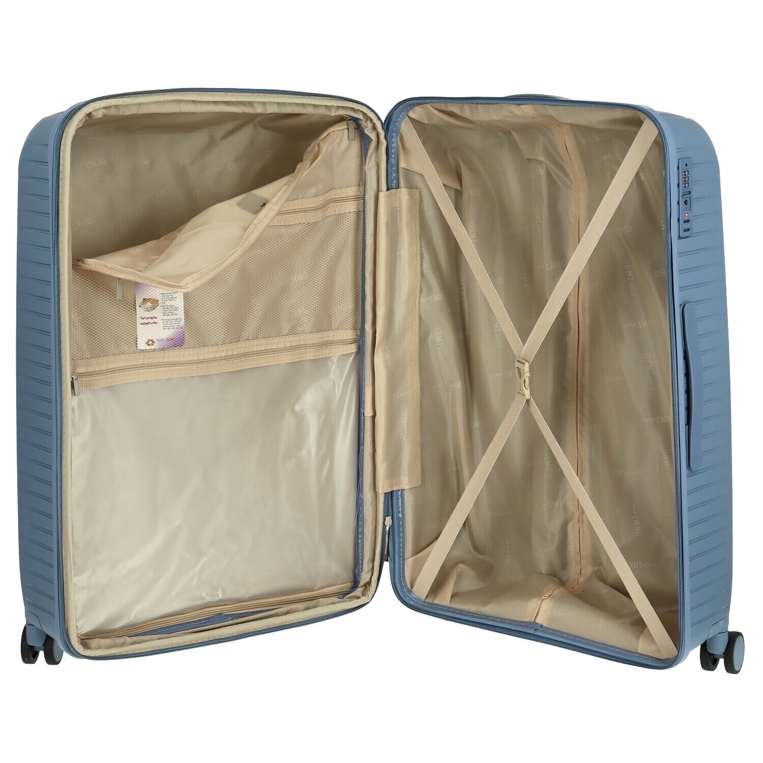 Cestovní plastový kufr Ormi Galileo velikost L, džínově modrý