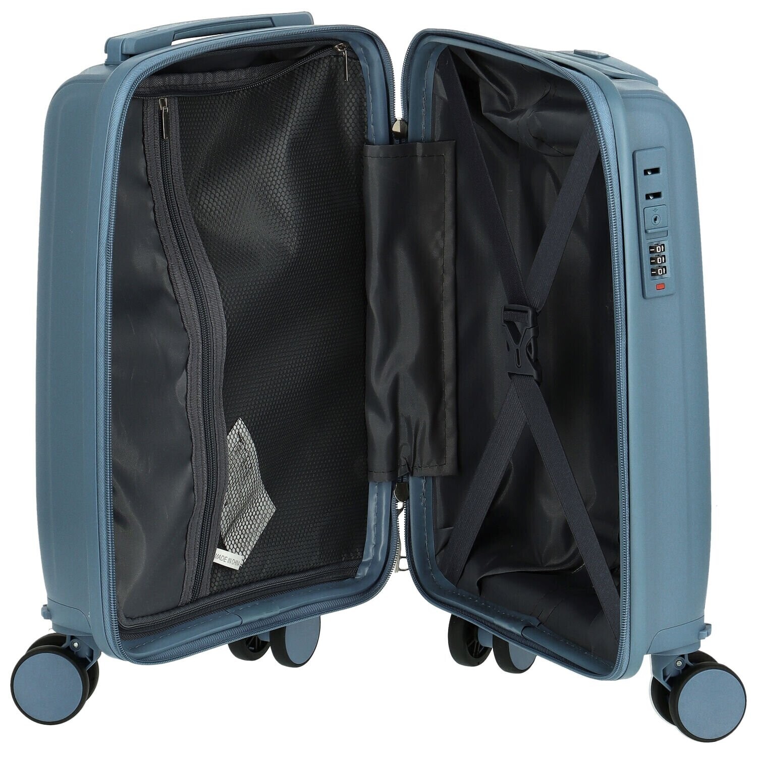 Cestovní plastový kufr Galaxy velikost XS, džínově modrý