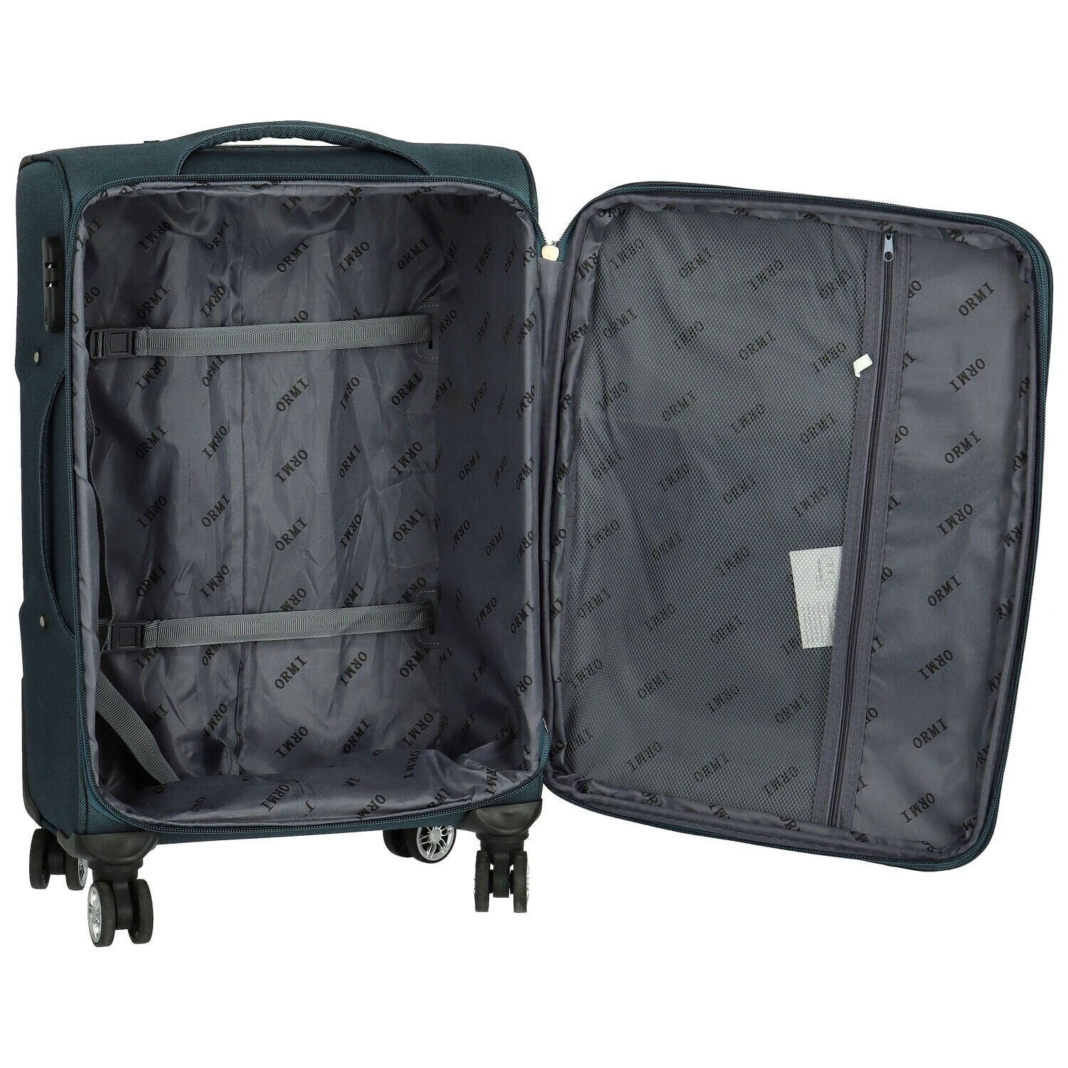 Cestovní látkový kufr Livius velikost M, modrozelený