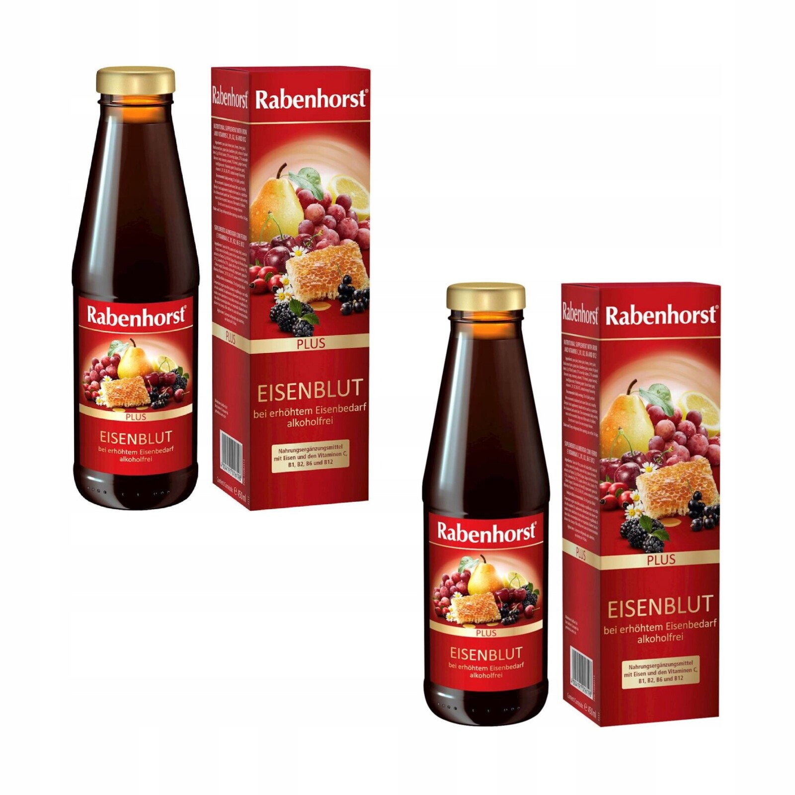 2x Ovocno-bylinný nápoj se železem a vitamíny C, B1, B2, B6, B12 450 ml