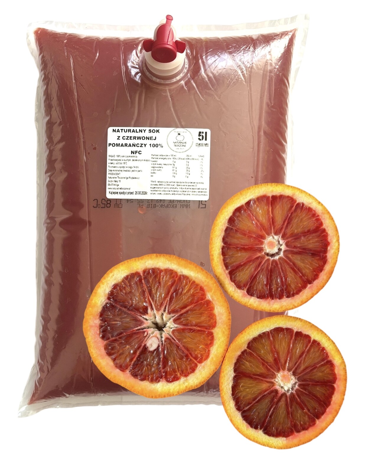 Šťáva z Červeného pomeranče 100% 5 l (lisovaná, Nfc) pomeranč