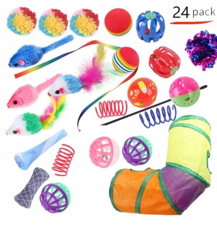 Tunel pro kočky BestHurt Sada hraček pro kočky BestHurt 24 ks.