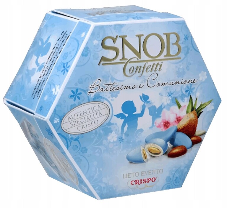 Crispo Snob Konfety modré 500 g, 6 příchutí, Mandle v bílé čokoládě