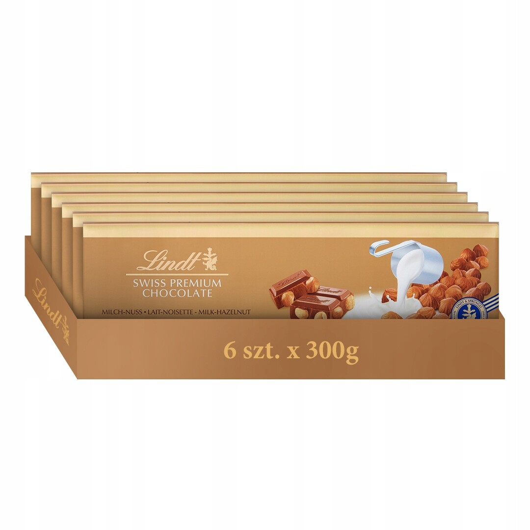 Lindt sada čokolád Swiss s ořechy 6 x 300 g
