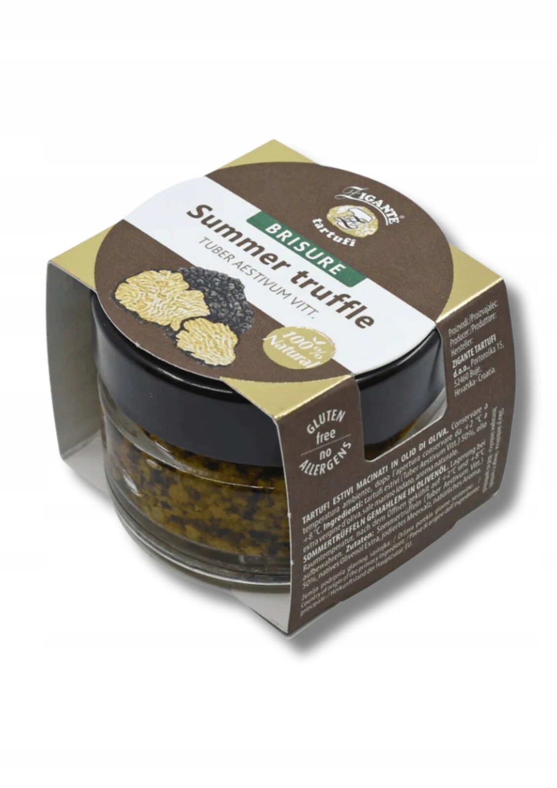 Tuber Aestivum Chorvatské letní Trufle černé sekané 50 % hub 40 g.