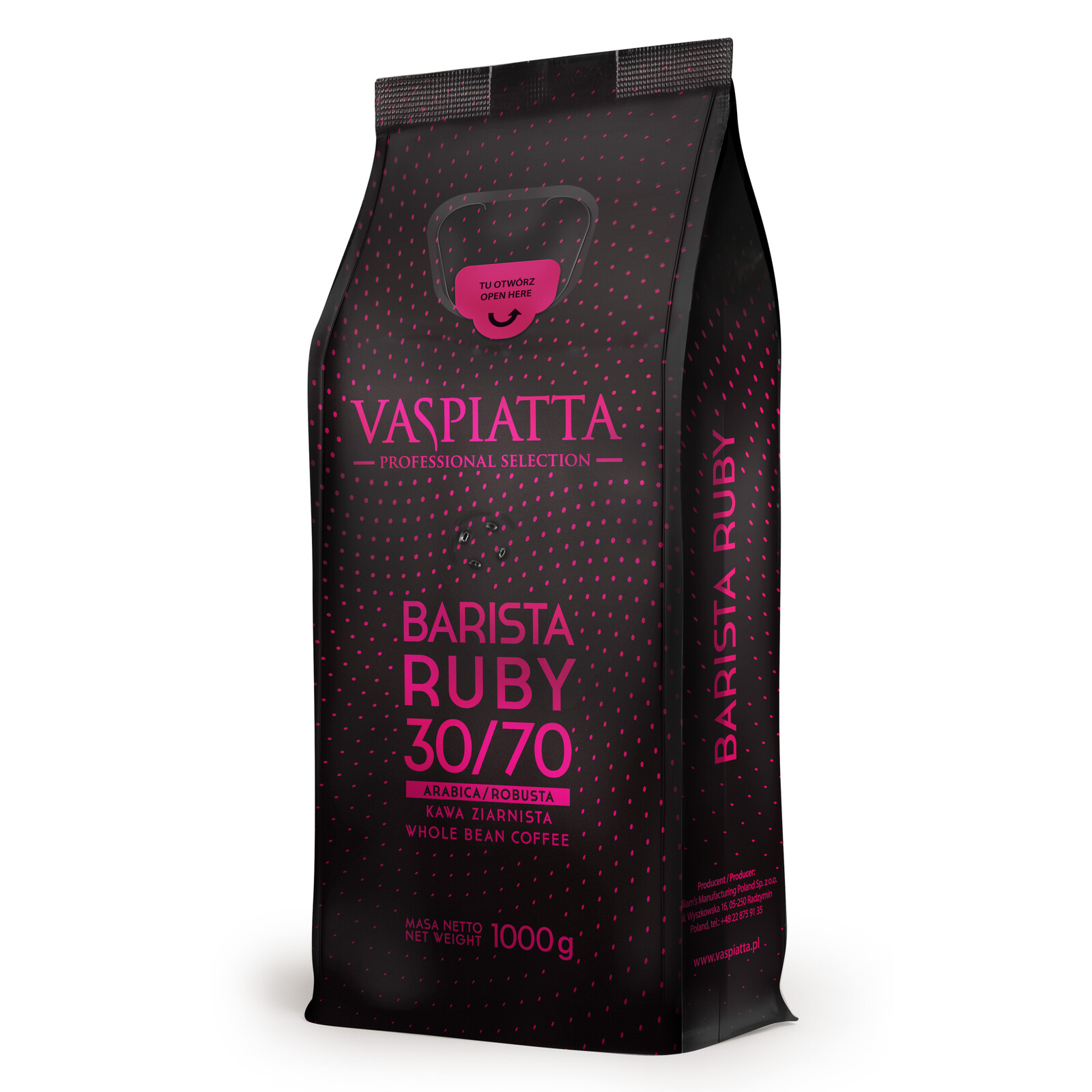 Káva Vaspiatta Barista Ruby 1 Kg Zrnková
