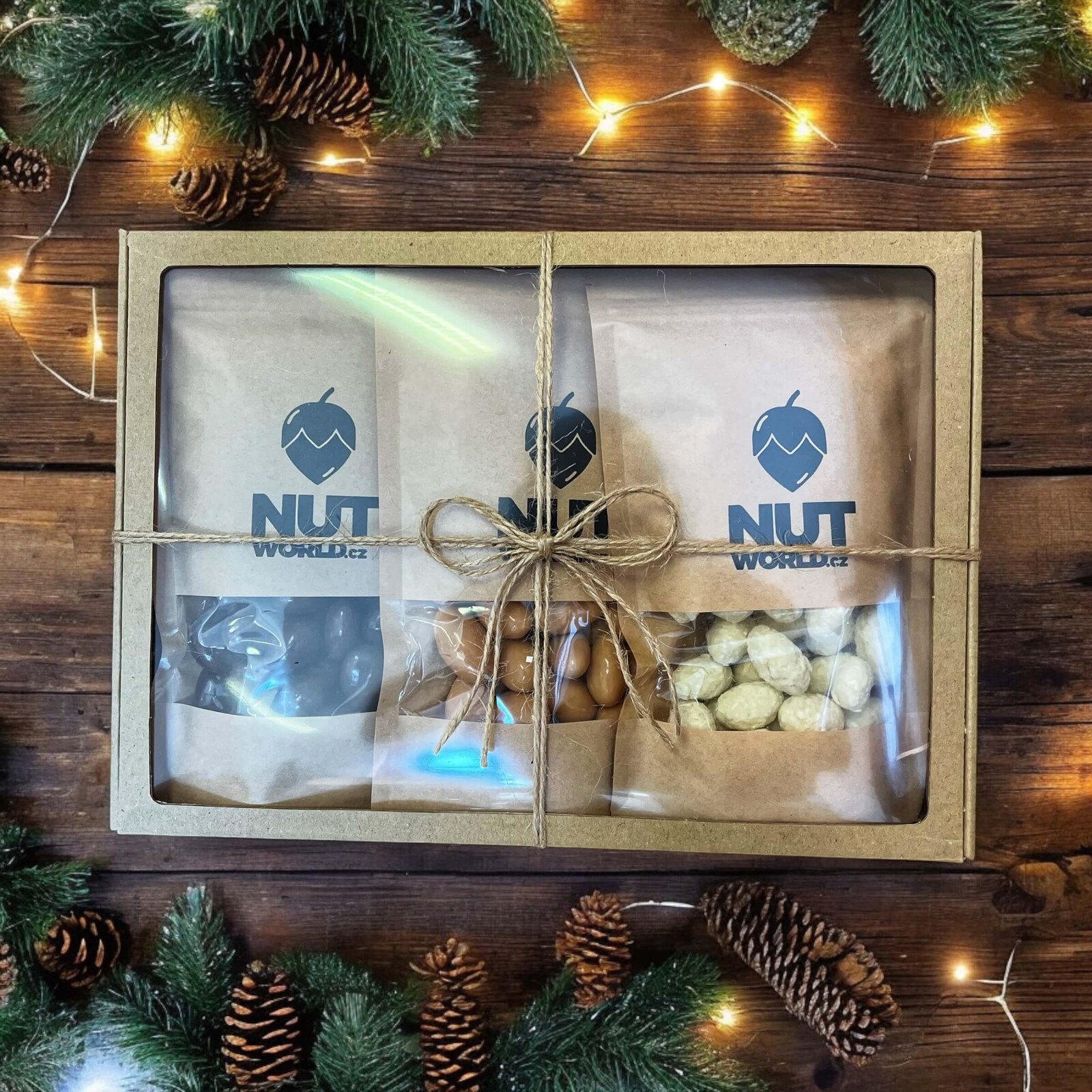 Nutworld.cz Firemní dárkové krabičky 3 x 200 g VLASTNÍ VÝBĚR