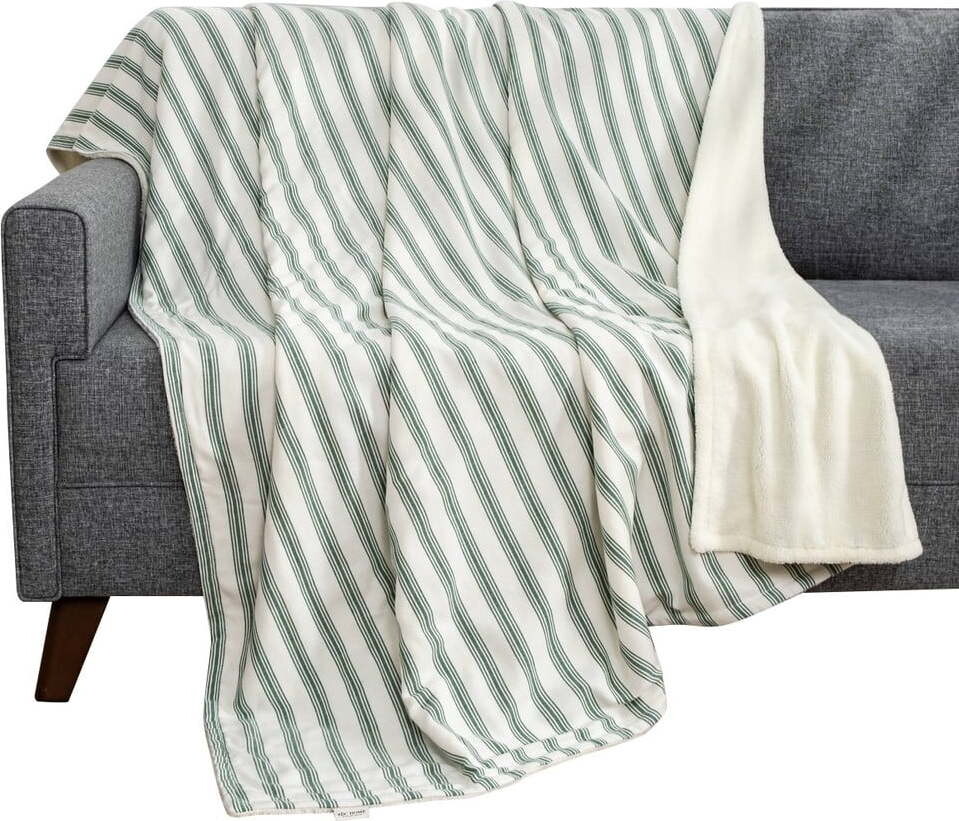 Bílá/zelená deka 150x190 cm Soren Wellsoft – Mijolnir