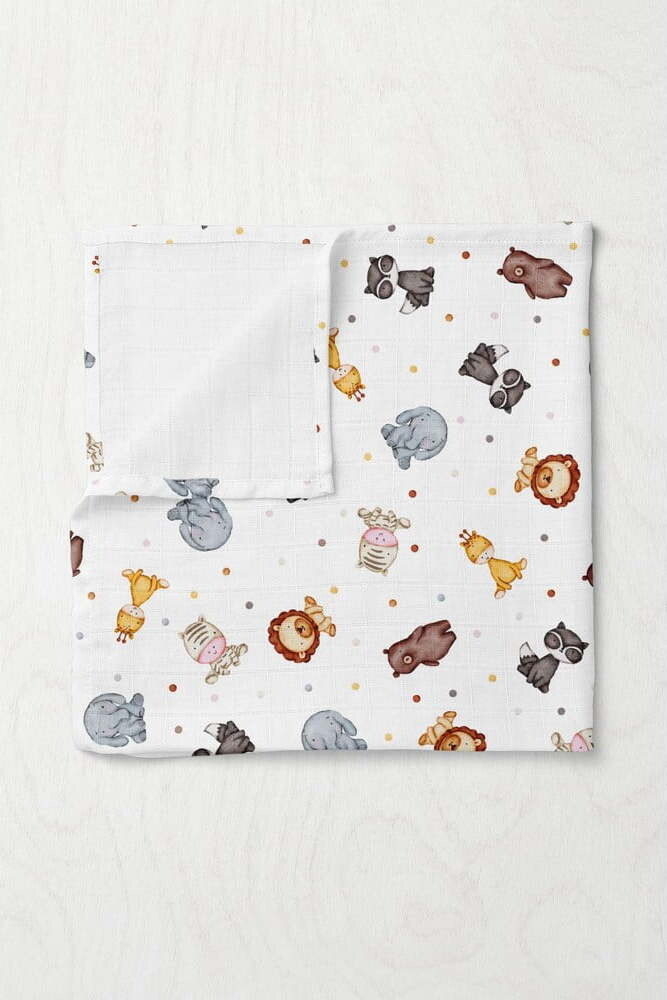 Bílá mušelínová dětská deka 75x100 cm Zoo – Mijolnir