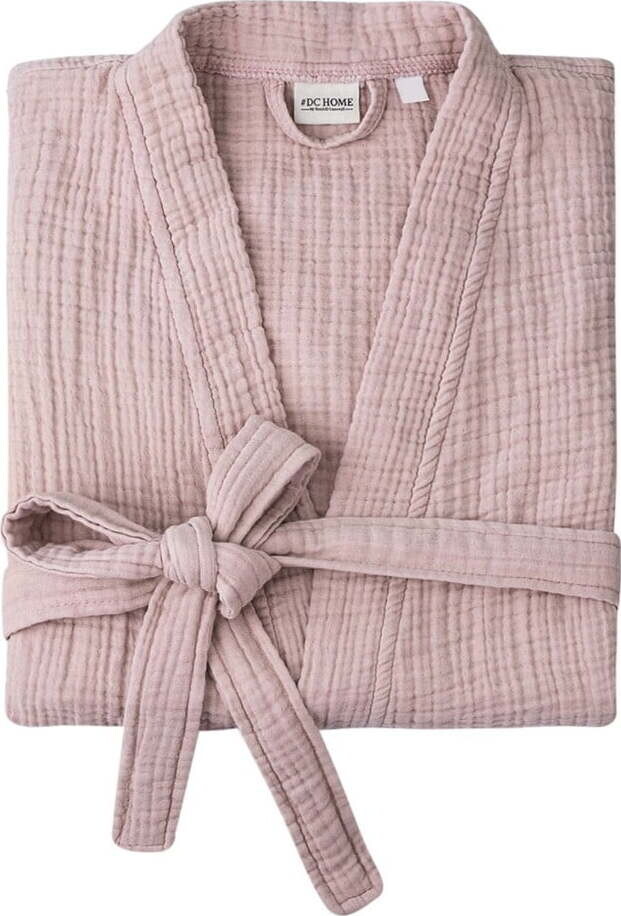 Růžový mušelínový župan velikost S/M Kimono – Foutastic