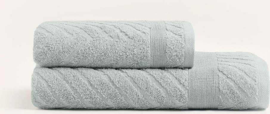Světle šedé froté bavlněné ručníky a osušky v sadě 2 ks – Foutastic
