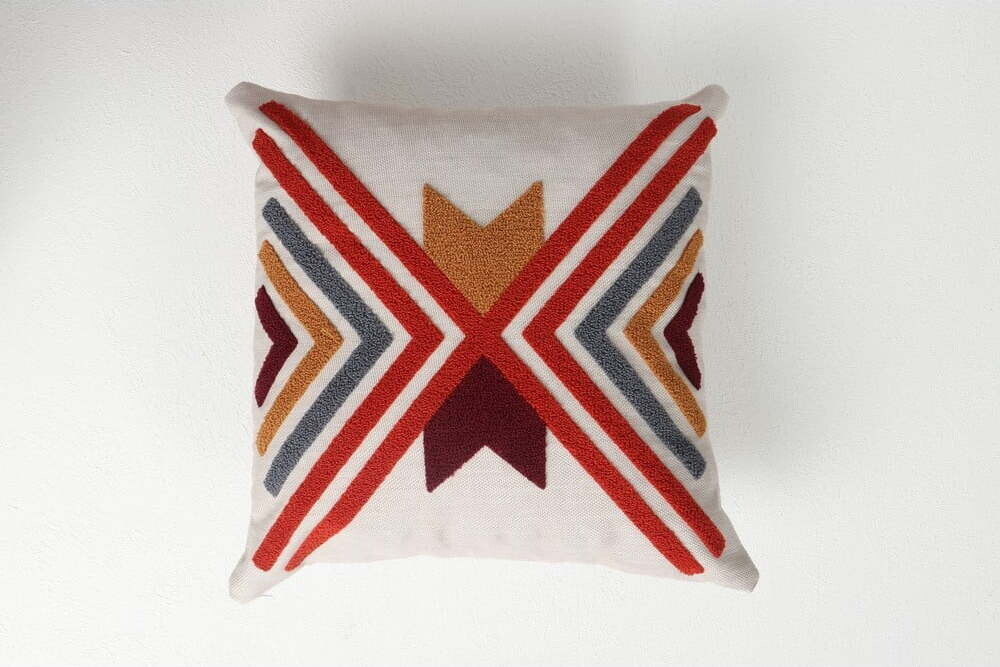 Lněný dekorační polštář 43x43 cm Kelebek – Mioli Decor