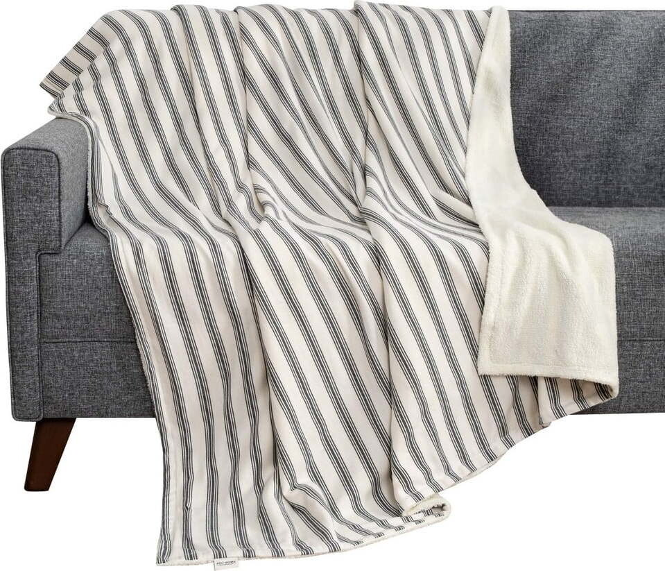 Bílá/antracitová deka 150x190 cm Soren Wellsoft – Mijolnir