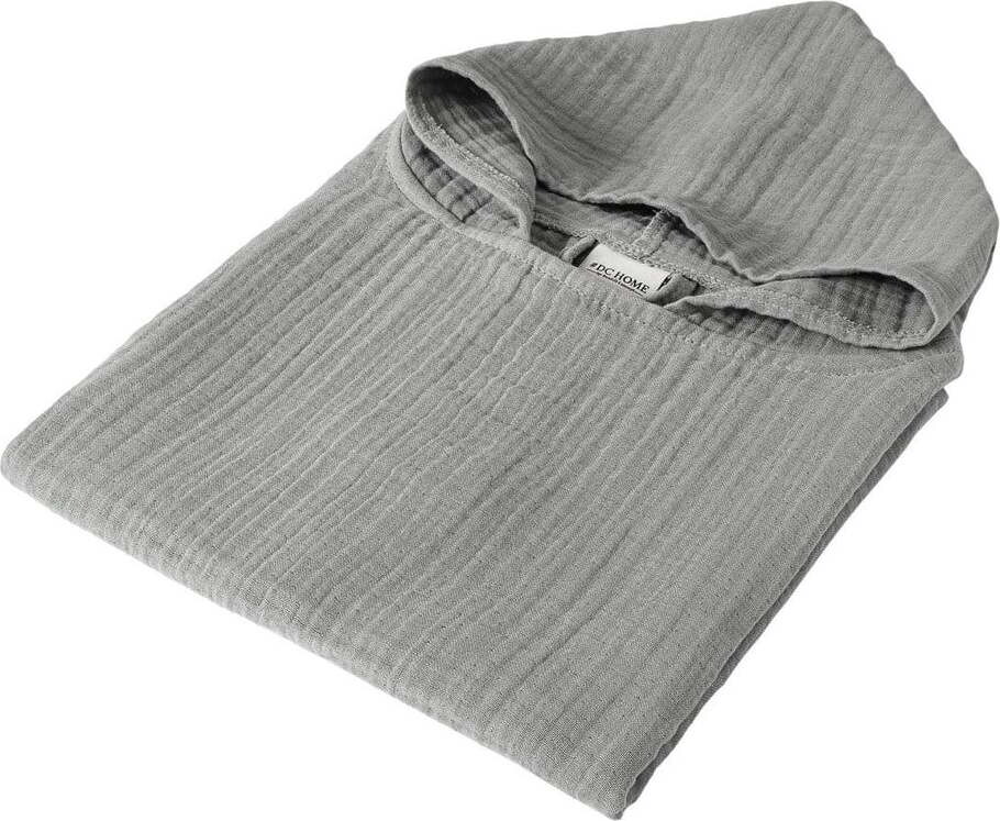 Šedé mušelínové dětské pončo Juno – Foutastic